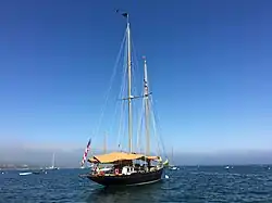 When and If yacht, anchored off Vineyard Haven, MA. Sep. 16, 2017.