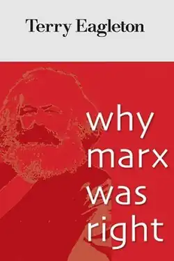 A red cover with Karl Marx in the background
