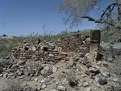 The ruins of Henry Wickenburg's Settlers Home in Vulture City.