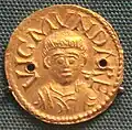 Gold solidus of Wigmund, Archbishop of York, northern England, 837-854 AD