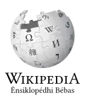 Wikipedia logo displaying the name "Wikipedia" and its slogan: "The Free Encyclopedia" below it, in Banyumasan