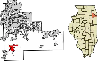 Location of Wilmington in Will County, Illinois.
