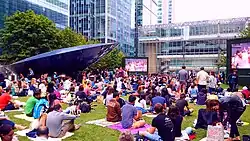 Image 59People watching the Championships' broadcast in Canary Wharf (from Wimbledon Championships)
