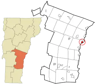 Location in Windsor County and the state of Vermont.