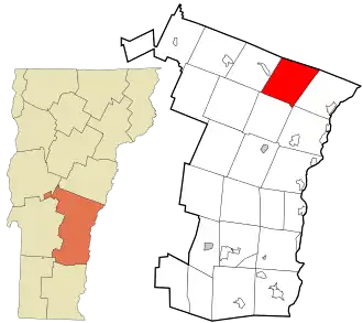 Location in Windsor County and the state of Vermont.