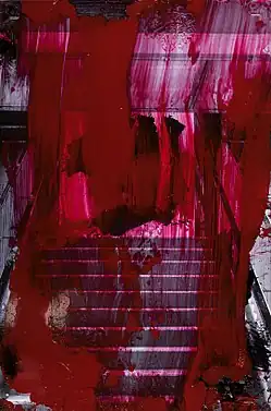 Red abstract painting