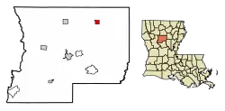 Location of Sikes in Winn Parish, Louisiana.