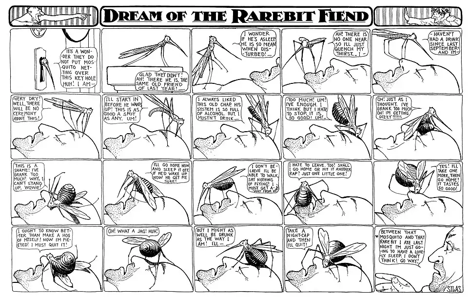 Twenty-panel "Dream of the Rarebit Fiend" comic strip