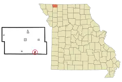Location of Denver, Missouri