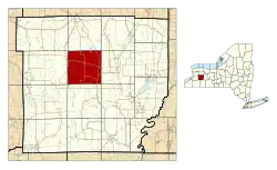 Location in Wyoming County and the state of New York.