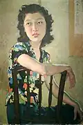 Portrait Of Young Lady (1940), Size: 82 x 54 cm, Medium: Oil on canvas, This portrait, completed in JiangXia Tang () in Singapore, was of Christina Li HuiWang, who became the first wife of Asian mogul Loke Wan Tho.