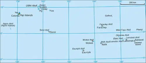 Map of the Yap Islands