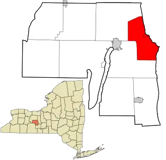 Location in Yates County and the state of New York.