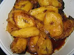 Pisang tanduk goreng without batter.