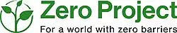 Zero Project. For a world with zero barriers. Next to the Zero Project Plant: an icon showing a green seedling breaking through a circle.
