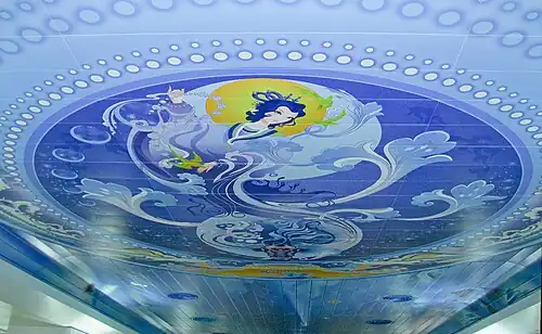 Zhinü as depicted on the ceiling of Muxuyuan Station, Nanjing