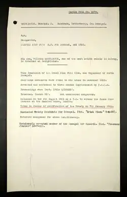 British Army military intelligence file for Patrick J McGoldrick